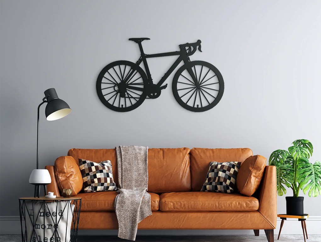 drevko Drevená nálepka na stenu Bicykel Rozmer obrazu: 26 x 44,5 cm, Farba dekorácie: Čierna