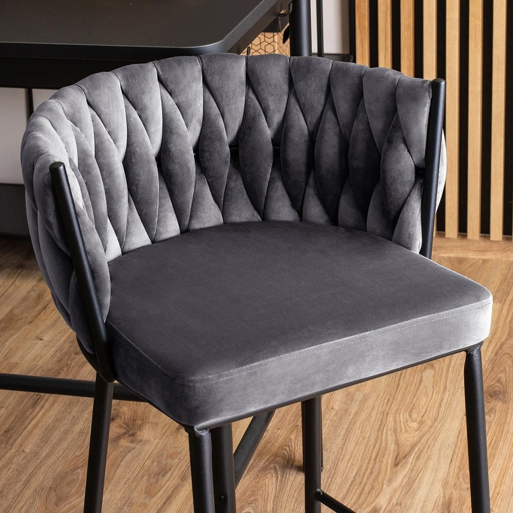 Barová židle Flores 60 cm černá/šedá