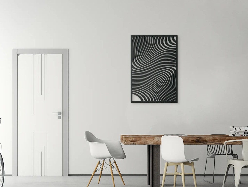 drevko Drevený obraz na stenu Konvergencie Rozmer obrazu: 44,5 x 30,5 cm, Farba dekorácie: Čierna