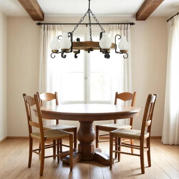 Brilagi - Luster na reťazi ROATA 6xE14/40W/230V, priemer 70 cm, buk