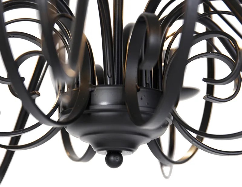 Klasický luster čierny 8-svetlový - Giuseppe