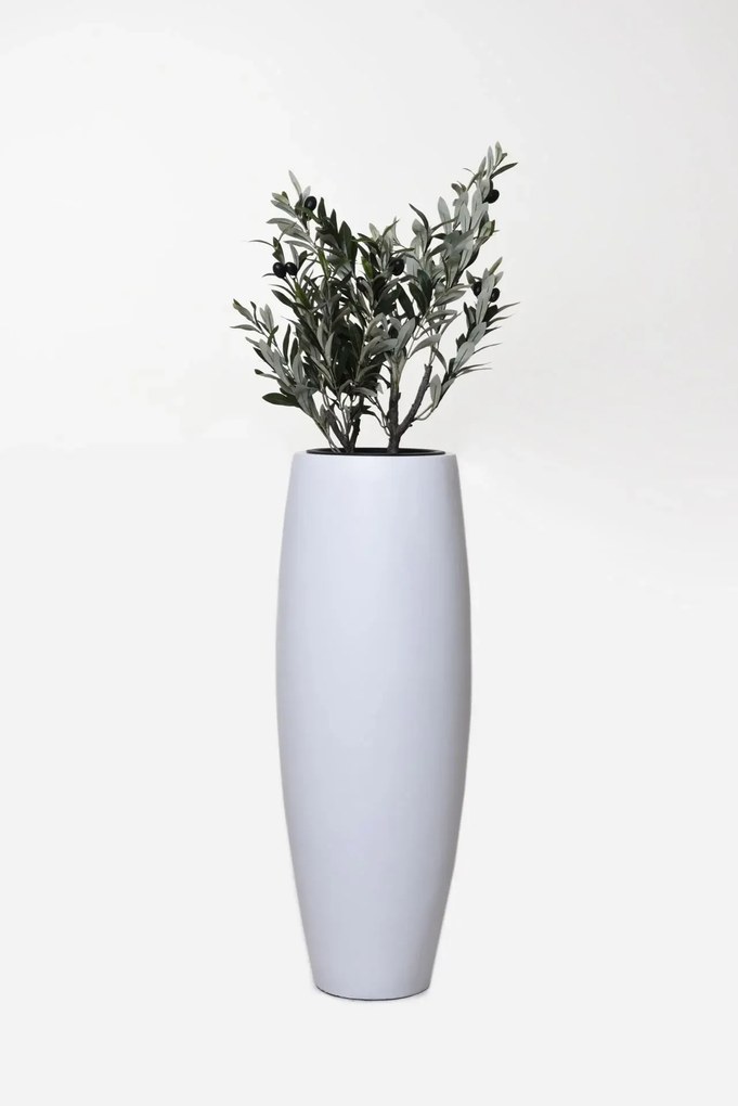 Kvetináč MAGNUM, sklolaminát, výška 80 cm, biely mat