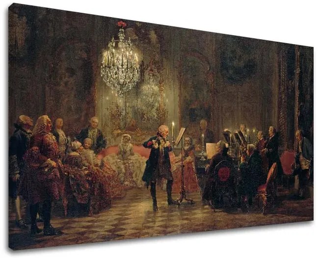 Obraz na plátne Adolph Menzel - Frederick Veľký hrá na flaute v Sanssouci | rôzne rozmery