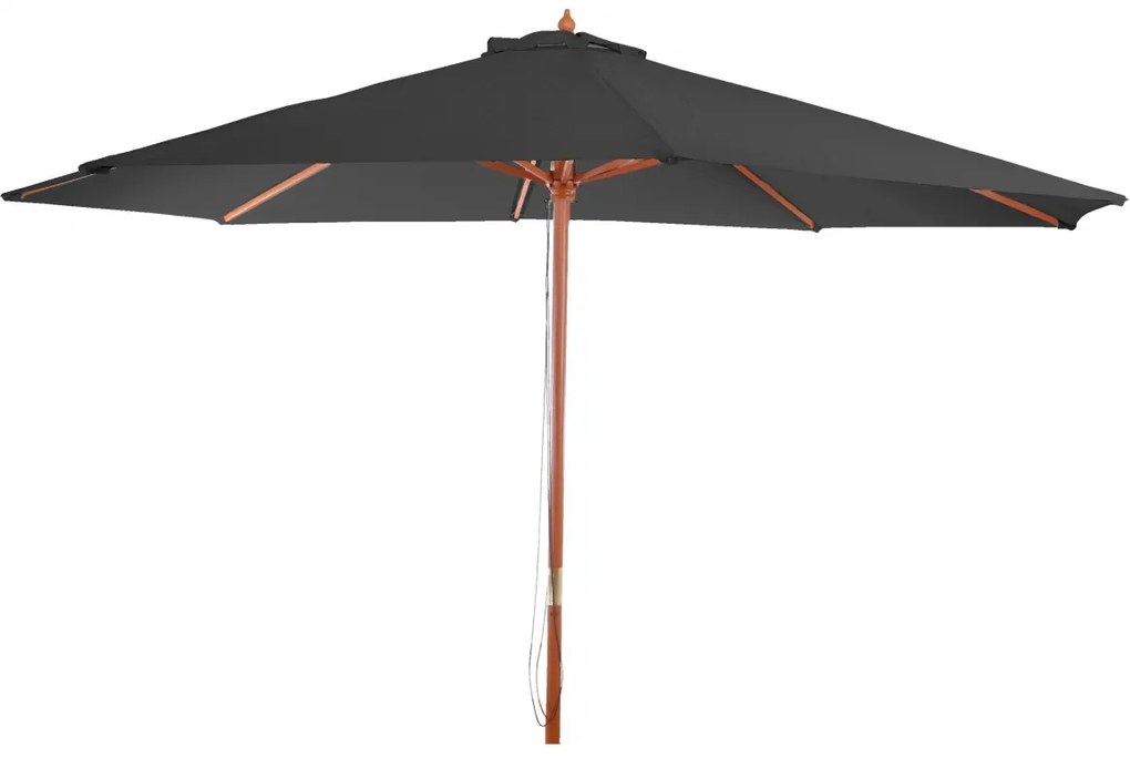 Slnečník Florida Ø 3,5m - polyester/drevo - antracit
