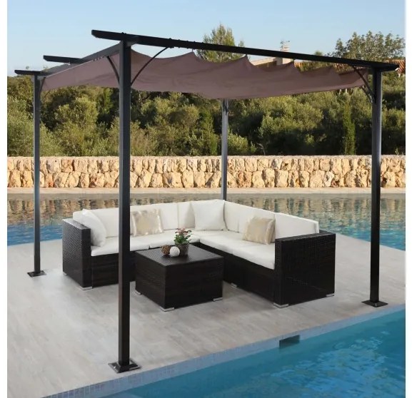 Pergola se stahovací střechou 3,5x3,5 m Dekorhome