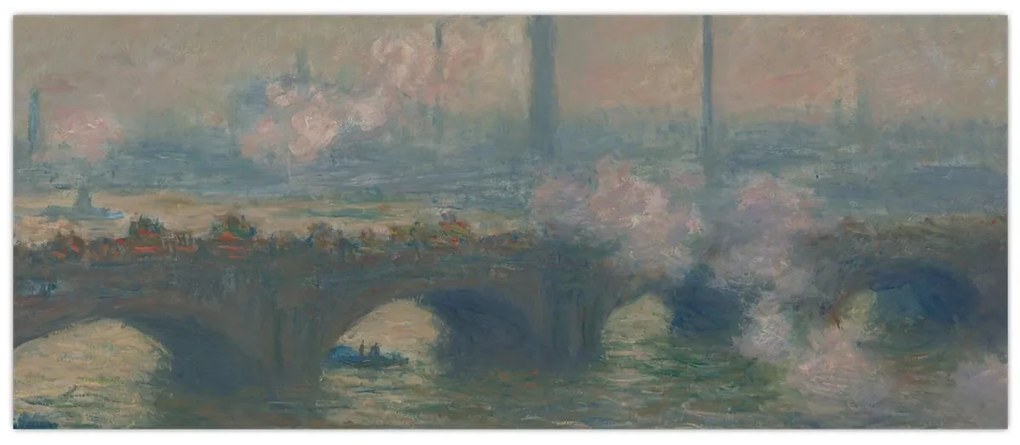 Obraz - Claude Monet, Waterloo Bridge, Gray Day, reprodukcia (120x50 cm)