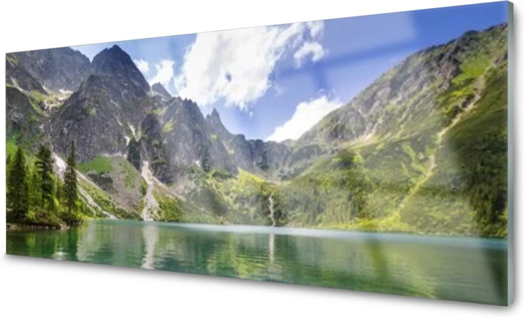 Skleněný obraz Hora Jazero Príroda