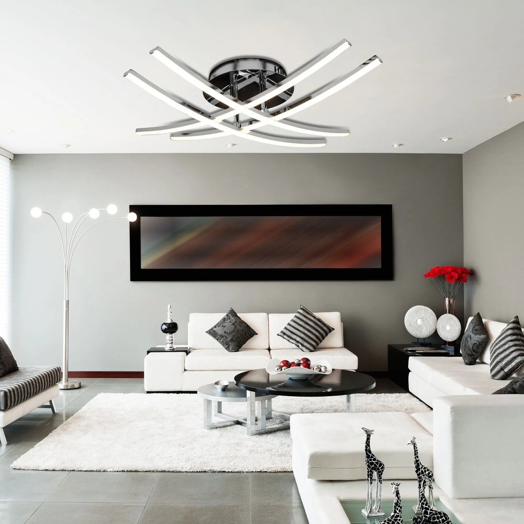 Toolight - Moderné LED stropné svietidlo APP398-C, chrómová, OSW-06914