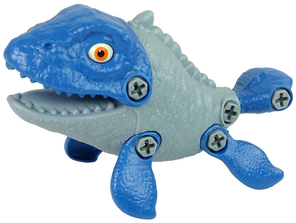 Lean Toys Sada Vajíčka s Dinosaurom na šrobovanie - modrý