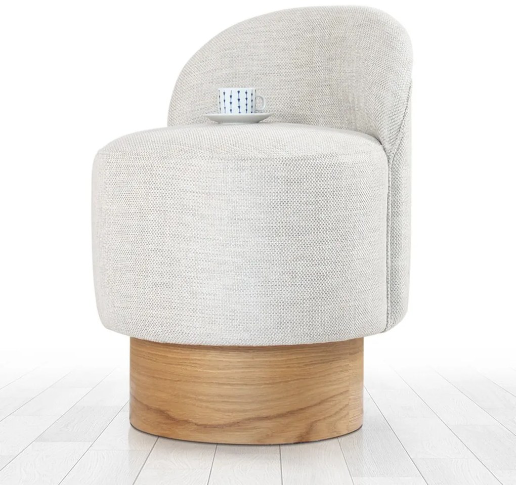 Barren Pouf Stool Light Grey