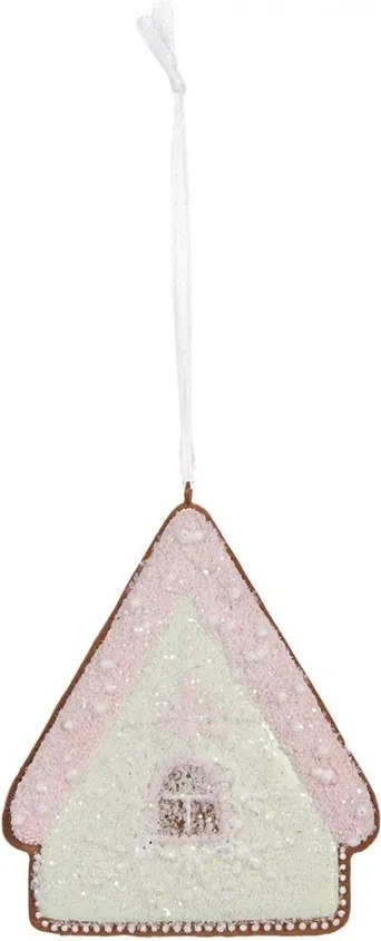 Závesná dekorácia zelená perníková chalúpka Frosted Ginger - 9*1*10 cm