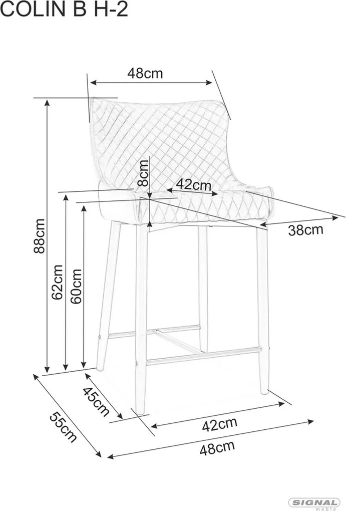SI Colin B Velvet H-2 Polovica Hocker