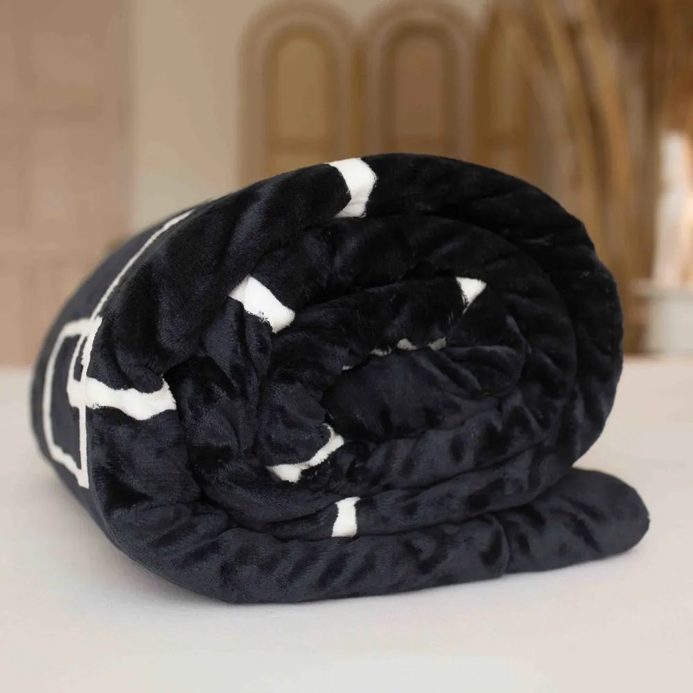 Jerry Fabrics Mikroplyšová deka s baránkom - Šedá / čierna / biela | 150 x 200 cm