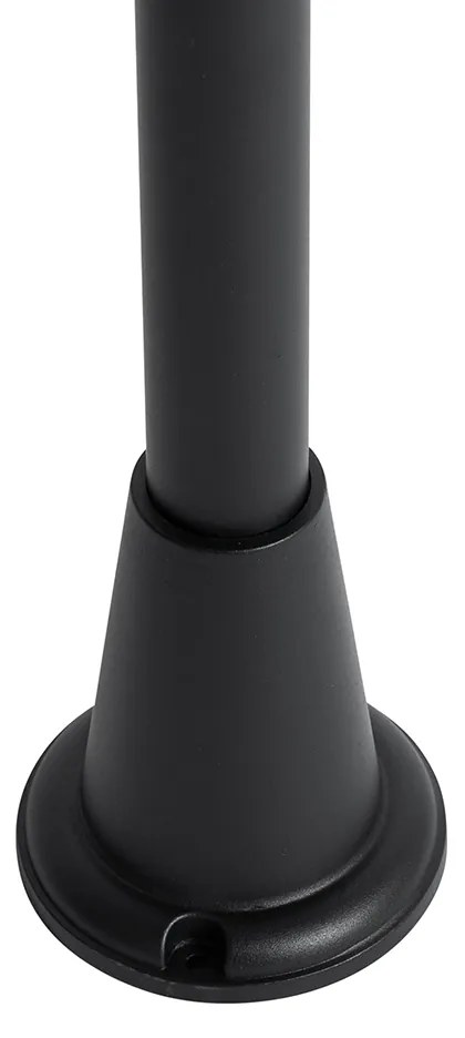 Vonkajšia stojaca lampa čierna s rebrovaným sklom 100 cm IP44 - Charlois Ribbed