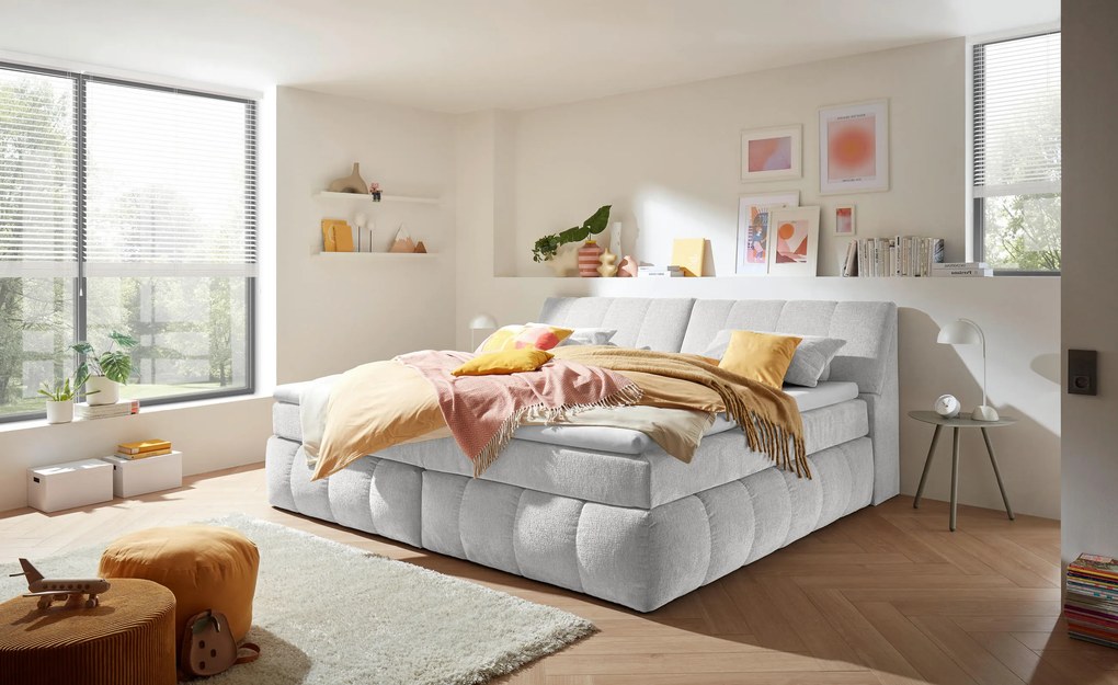 XXXLutz BOXSPRINGOVÁ POSTEĽ, 240/200 cm, strieborná MID.YOU - Online Only spálne - 002220054806