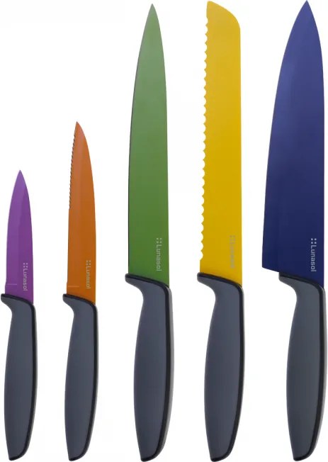 Lunasol - Set nožov s farebnou čepeľou 5 ks - Basic (105660)