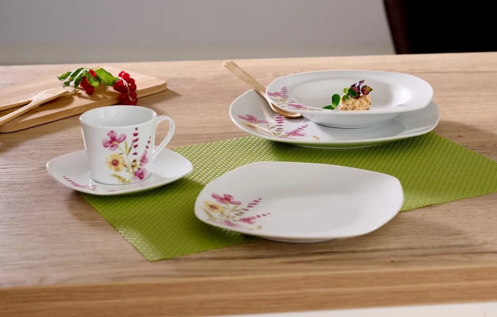 Kávový servis (18 dielov) Malve, motív letné kvety