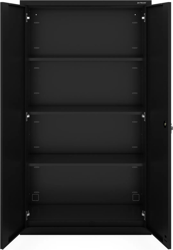 Kovová modulárna multifunkčná skriňa na podstavci čierna MEGAN 1600 x 900 x 400 mm