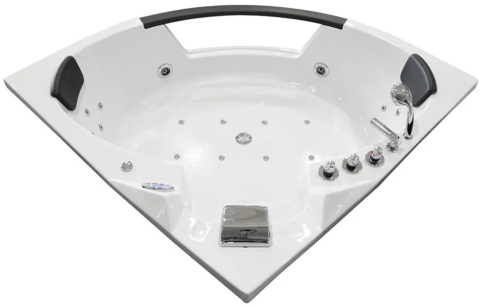 M-SPA - Kúpeľňová vaňa s hydromasážou biela TURBO PLUS 2-miestna 152 x 152 x 67 cm (MSPA10632 TURBO+)