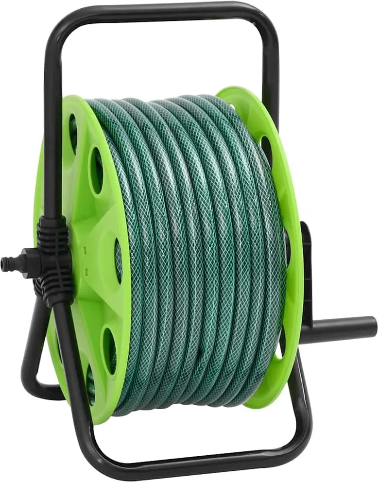 vidaXL Voľne stojaci zelený hadicový bubon sada koncoviek 0,75"20m PVC