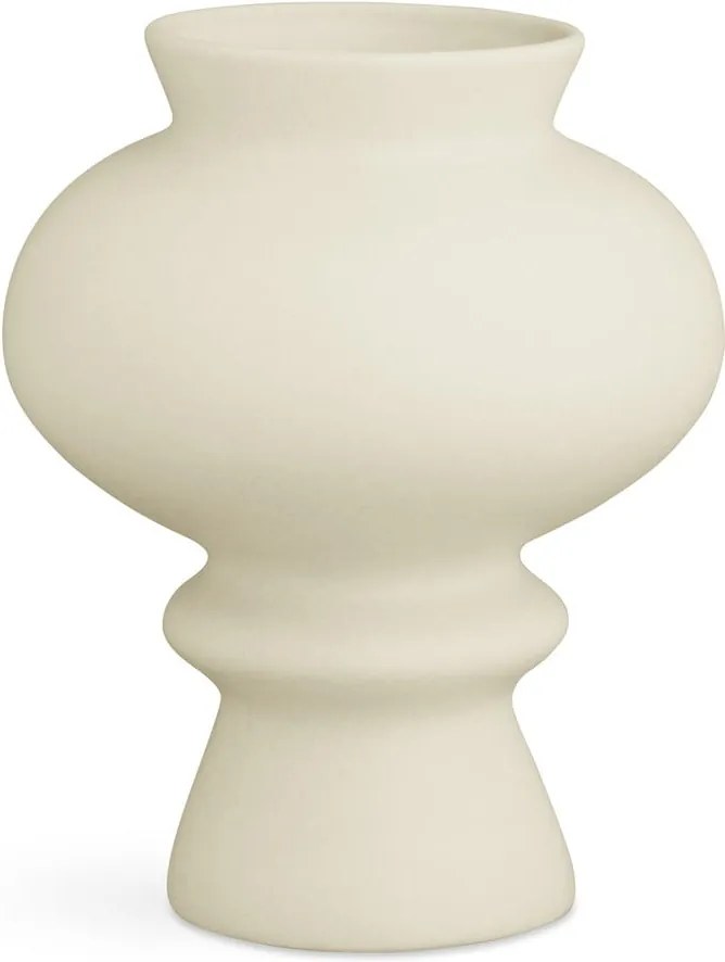 Krémovobiela keramická váza Kähler Design Kontur, výška 23 cm