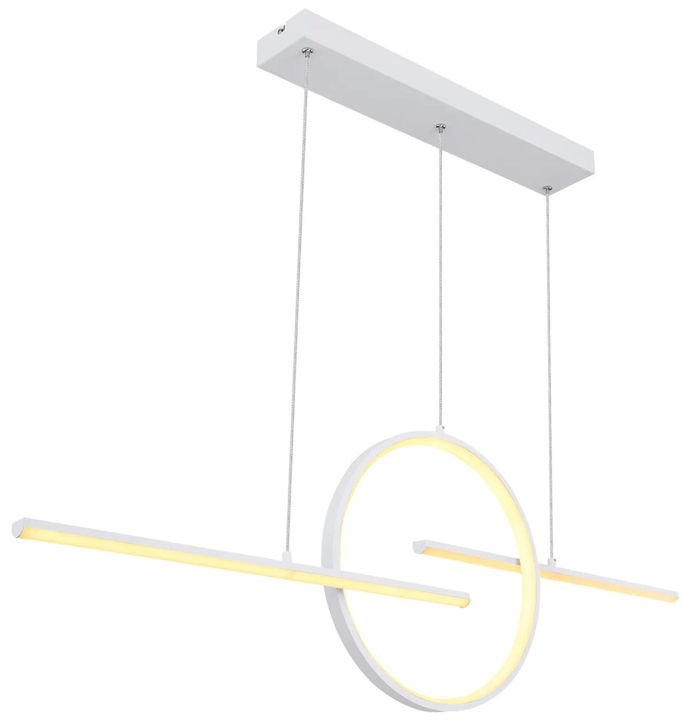 GLOBO Závesné dizajnové LED osvetlenie nad jedálenský stôl BARRAL, 50W, teplá biela-studená biela, biele