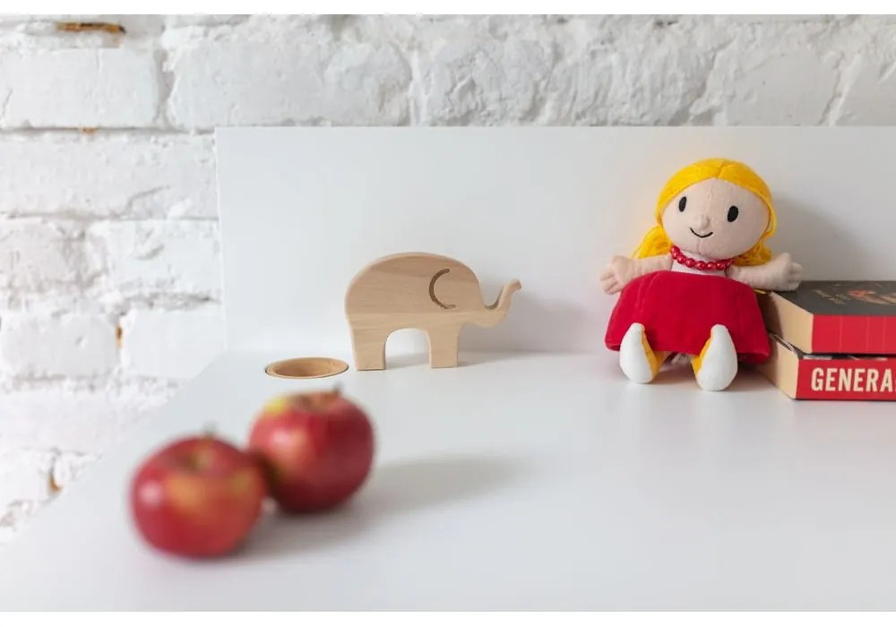 Biely písací stôl s podnožím z jaseňového dreva Ragaba Luka, dĺžka 85 cm