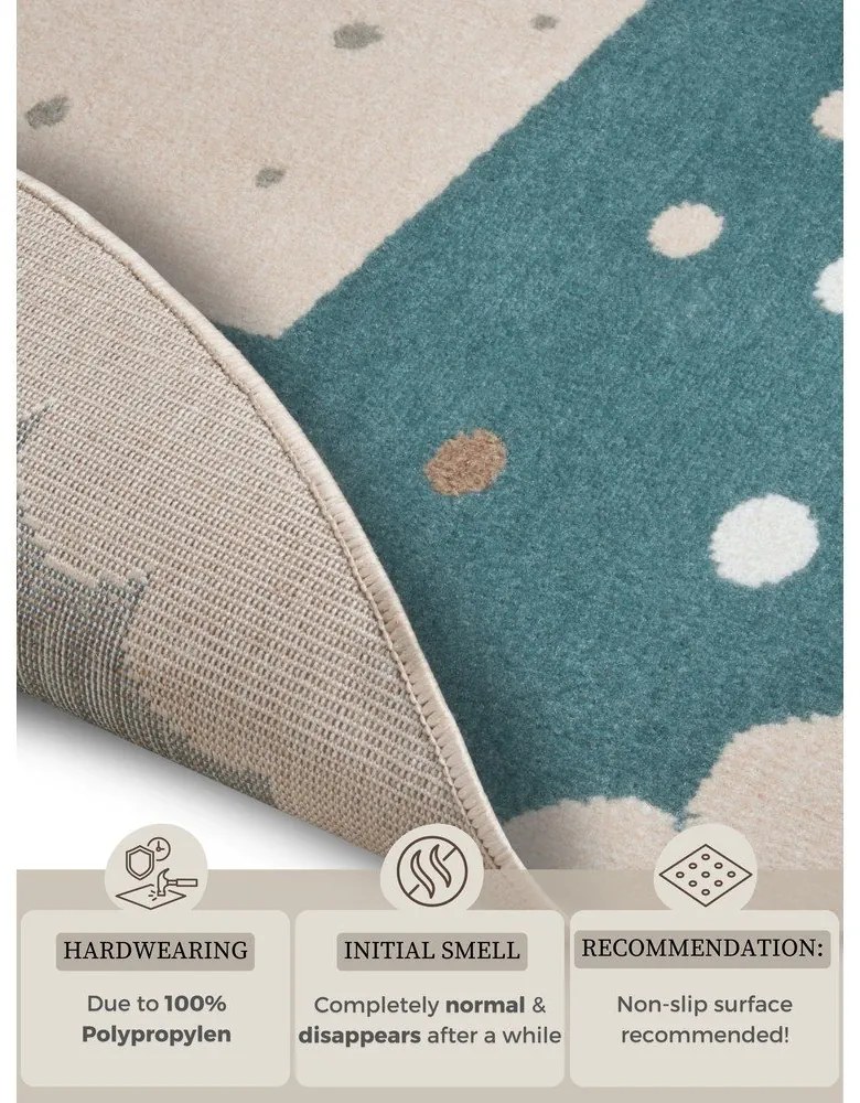 Modrý detský koberec ø 140 cm Crown – Hanse Home