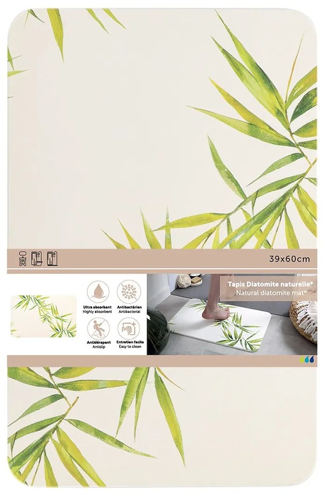 TENDANCE Predložka do kúpeľne Sofer Aiko, 39x60 cm, biela/zelená