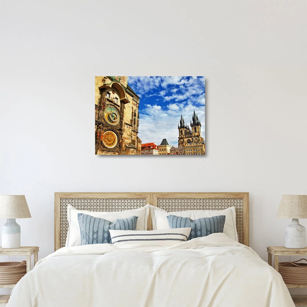 Sklenený obraz - Pražský orloj (70x50 cm)