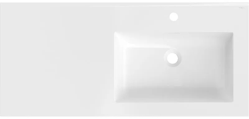 Mexen Otis, umývadlo na zapustenie 101 x 46,5 cm, pravé, biela lesklá, 25181000P