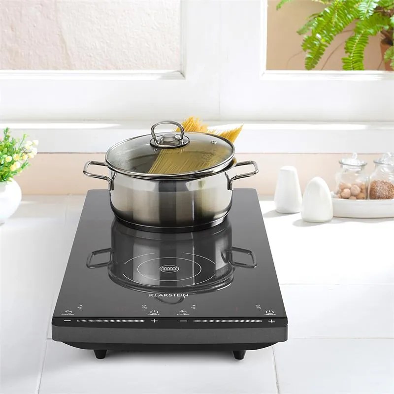 Klarstein VariCook Slim indukčný varič, 2900 W, 60-240 °C, 2 platne, čierna