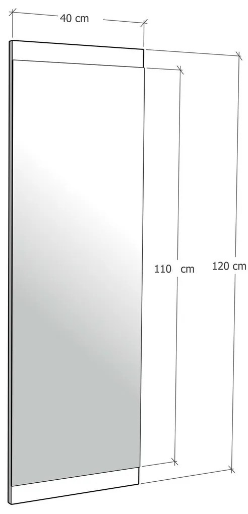 Čierne zrkadlo 40 x 120 cm