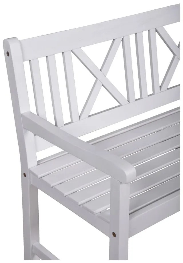 Biela drevená záhradná lavica Malmö – Garden Pleasure