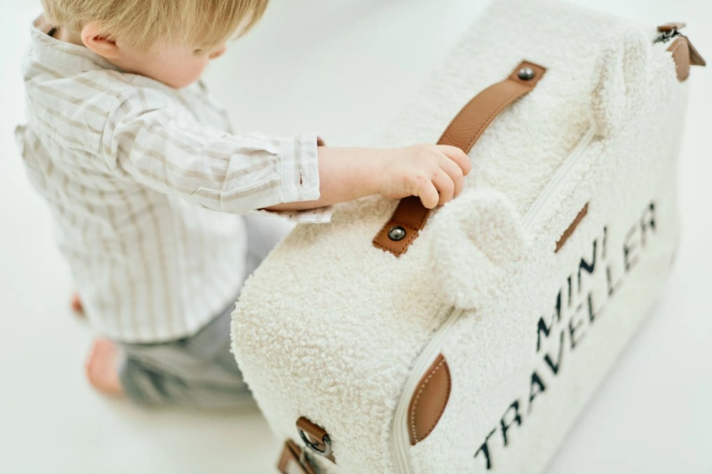 Detský cestovný kufor Teddy Off White