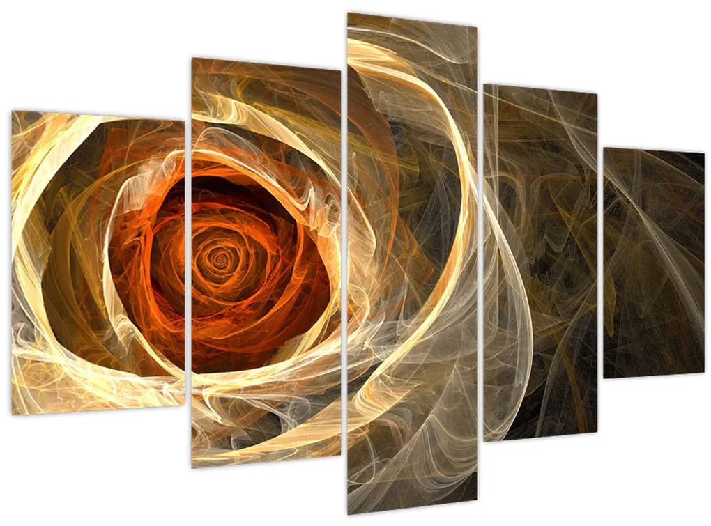 Obraz - Abstraktné ruže v ohnivých farbách (150x105 cm)