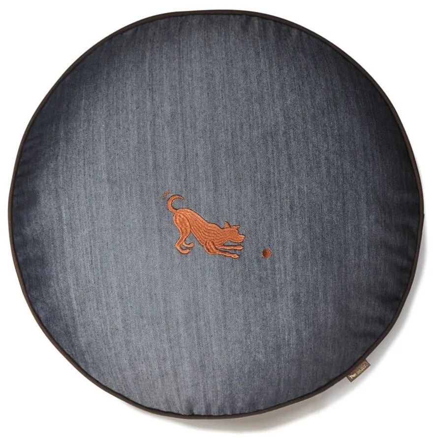 Tmavomodrý pelech pre psa ø 105 cm Round Bed Denim Medieval Blue / Dark Chocolate L – P.L.A.Y.