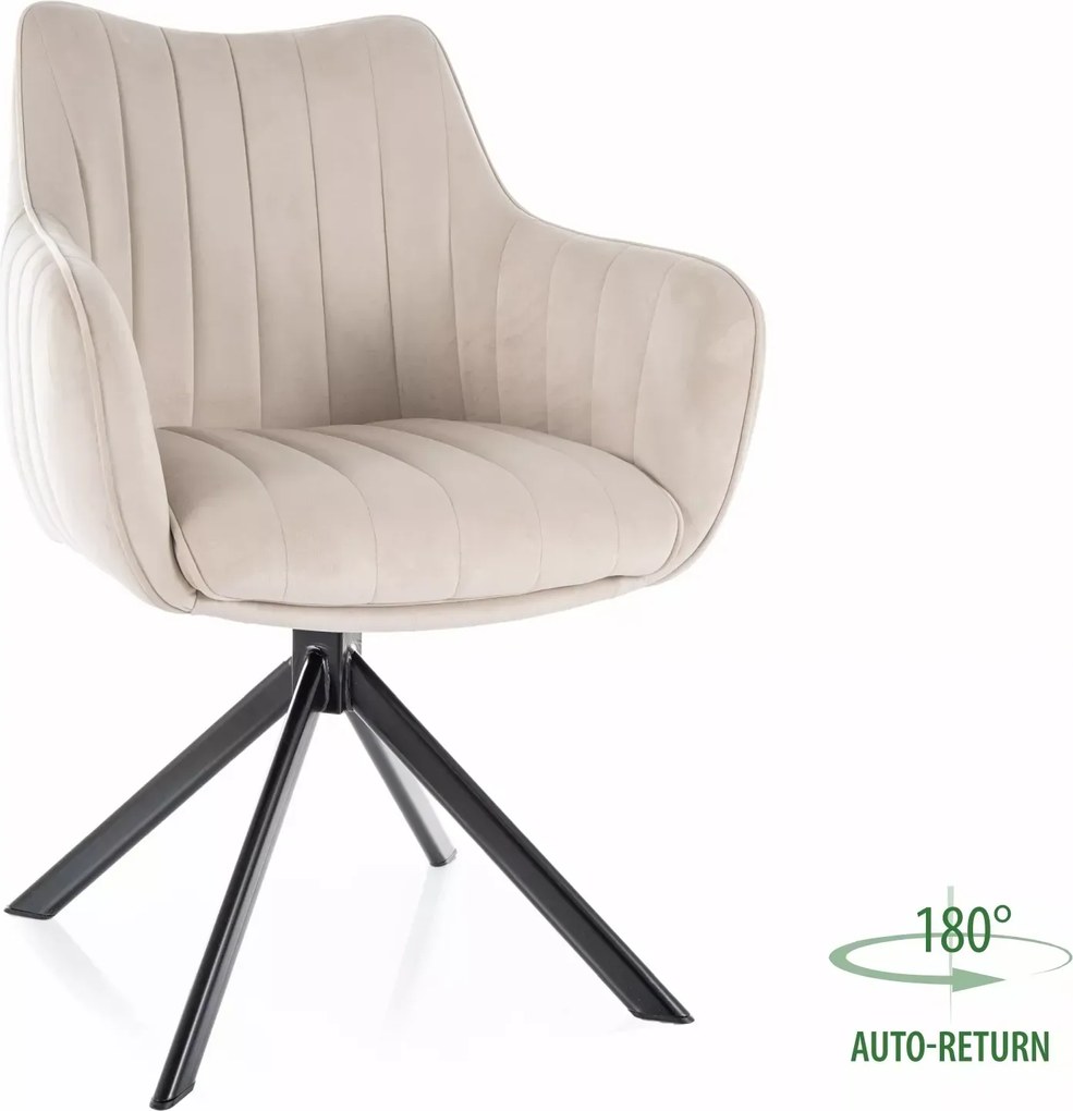 SI Azalia Velvet stolička svetlo béžová