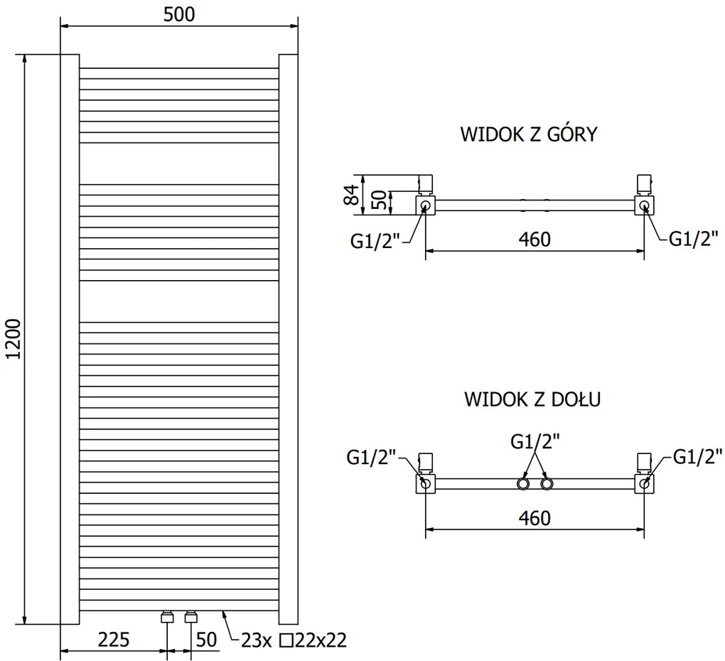 Mexen Pluton, elektrické vykurovacie teleso 1200x500 mm + vykurovacia tyč 600 W, zlatá lesklá, W106-1200-500-2600-50