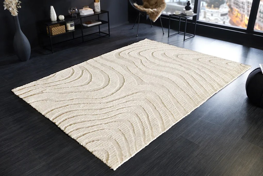 Koberec WAVE 170x240cm krémovo béžový