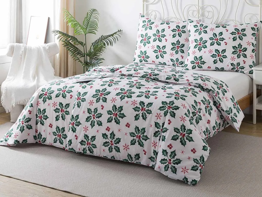 XPOSE® Bavlnené Renforcé obliečky VESELÉ VIANOCE - biele