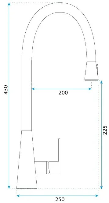 Rea Mild, stojanková kuchynská batéria h-430, zlatá matná, REA-B4803