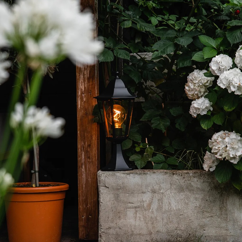 Klasická vonkajšia lampa s podstavcom čierna 48,6 cm IP44 - Havana