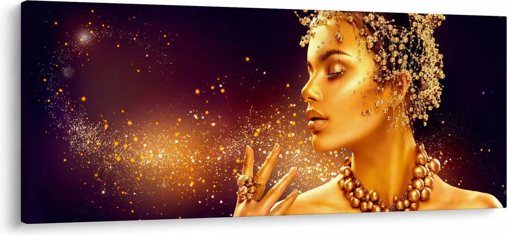 Obraz - Zlatý makeup (120x50 cm)