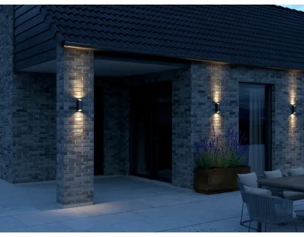 Nordlux - Vonkajšie nástenné svietidlo NICO 2xGU10/35W/230V IP54 čierna