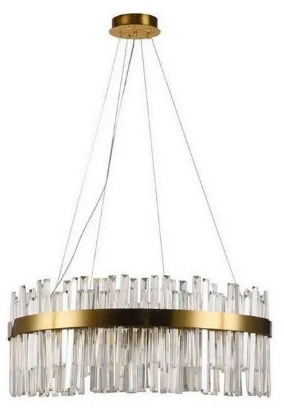 LED Stmievateľný krištáľový luster na lanku LED/80W/230V + diaľkové ovládanie