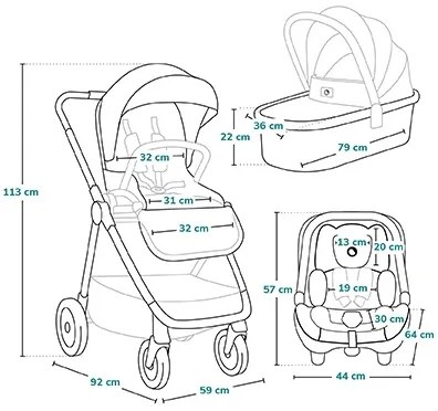 Lionelo - Kombinovaný kočík 3v1 MERIL Beige Sand