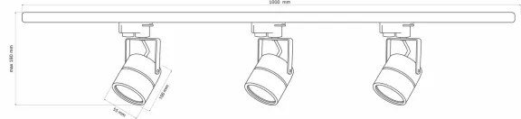 Bodové svietidlo v lištovom systéme PRAHA 3xGU10/10W/230V čierna
