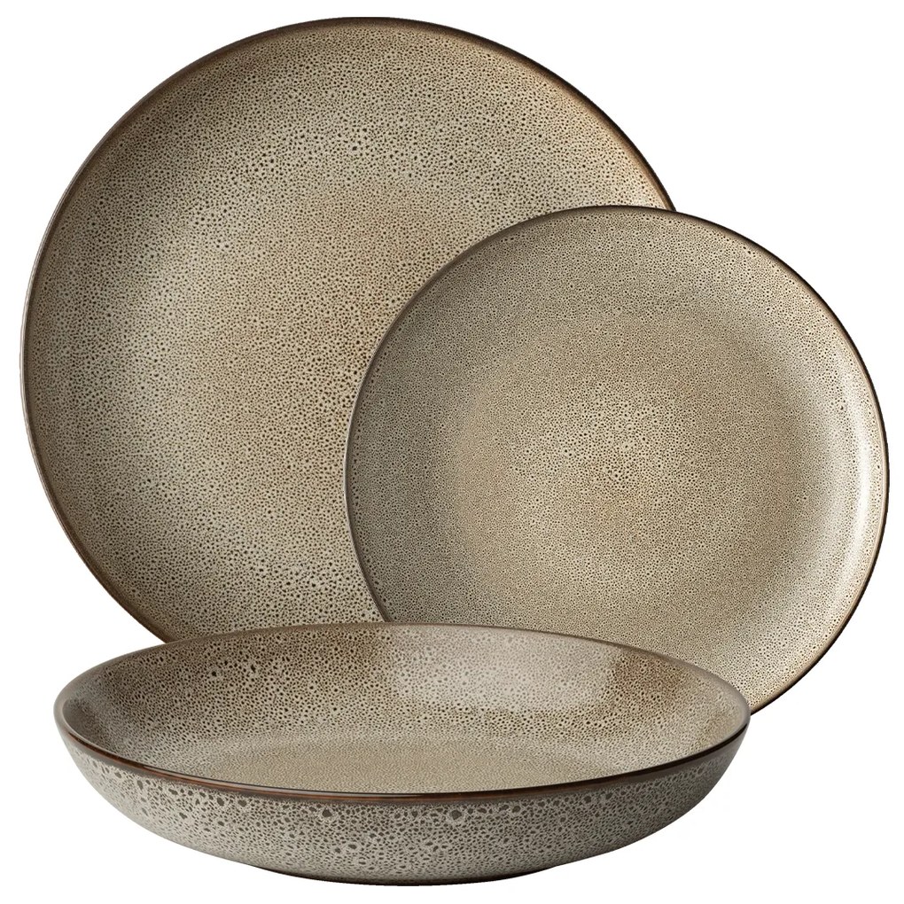 Set keramických tanierov 12 ks – Elements Stone - 492559