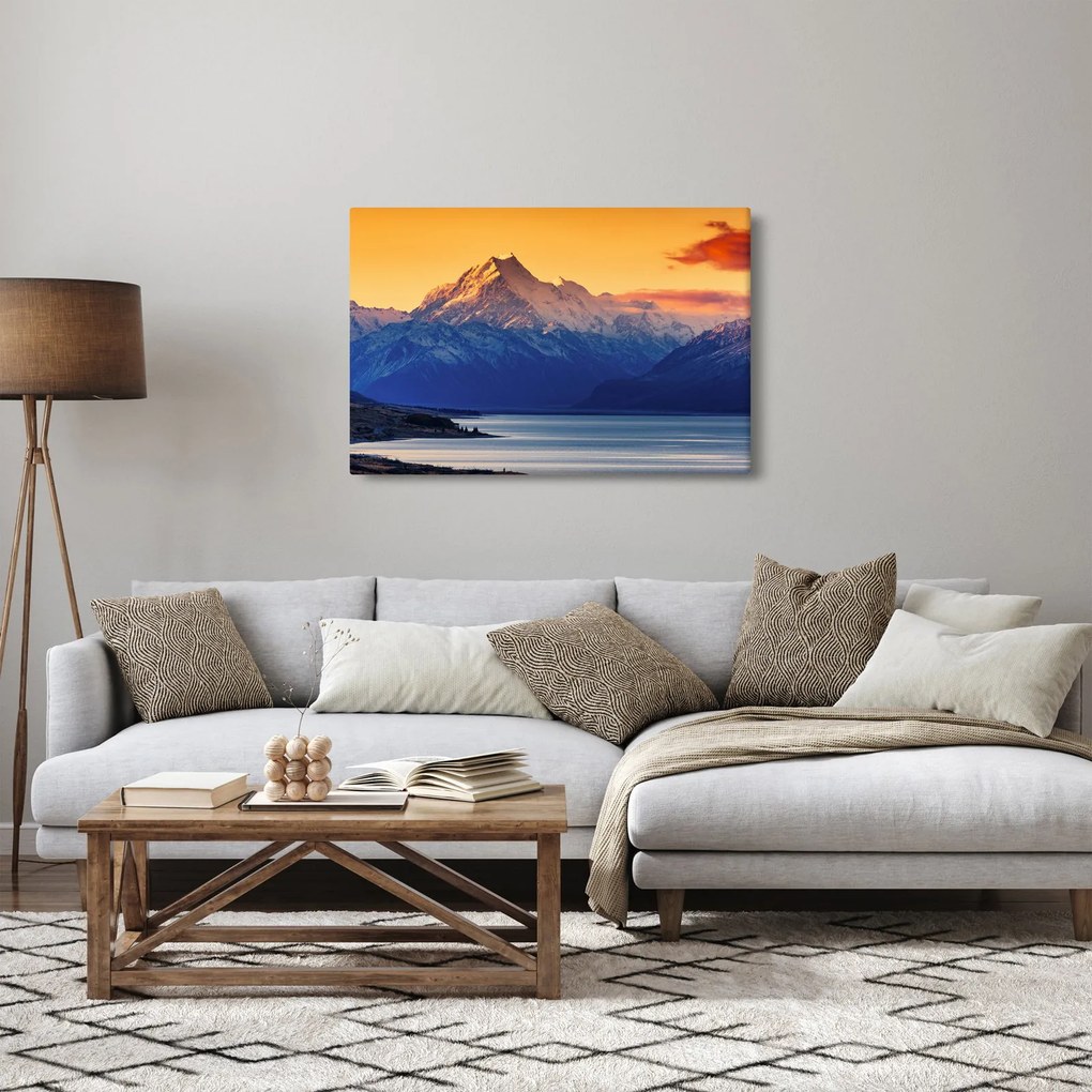 Obraz - Jazero Pukaki (90x60 cm)